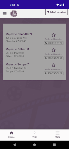 Android application Majestic PHX Cinema Grill screenshort