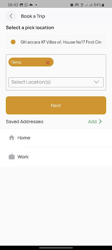 Android application Premier Chauffeur screenshort