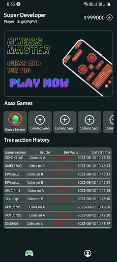 Android application Axax Games screenshort