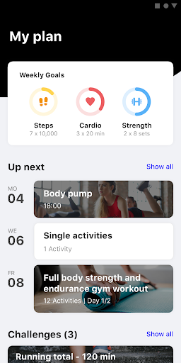 Android application Fitpriority screenshort