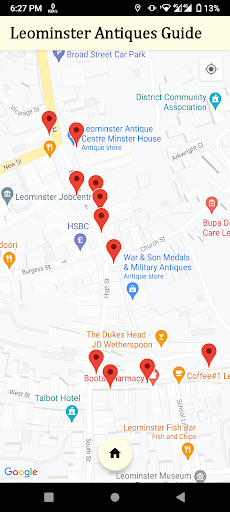Android application Leominster Antiques Guide screenshort