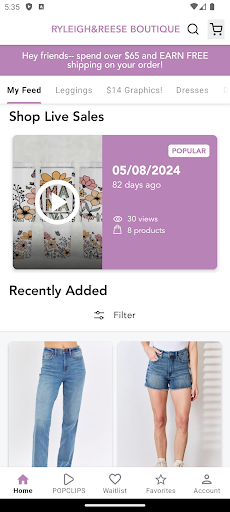 Android application RYLEIGH&REESE BOUTIQUE screenshort