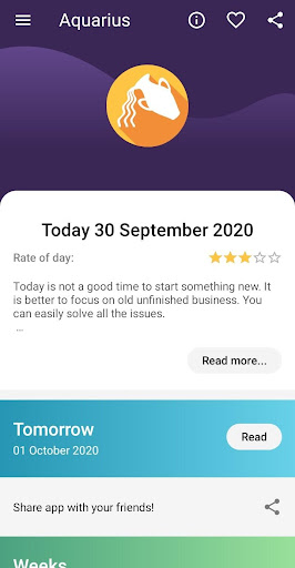 Aquarius Horoscope Screen 2