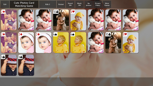 Cute Photos Card Matching Game