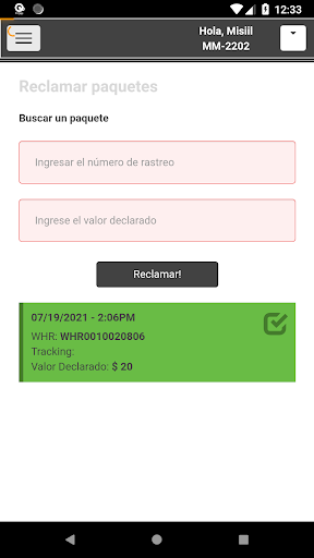 Android application CASILLEROS MULTICARGO screenshort