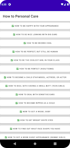 How to Personal Care Screen 2