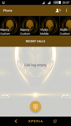 Alien Gold Xperien Theme