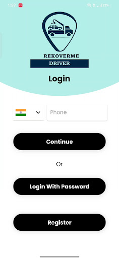Android application Rekoverme driver screenshort