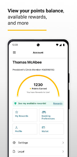 Screenshot of Hertz Rent-a-Car