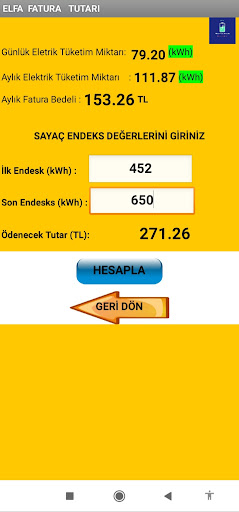 Kedemeli Elektrik Fatura Hesap Screen 3