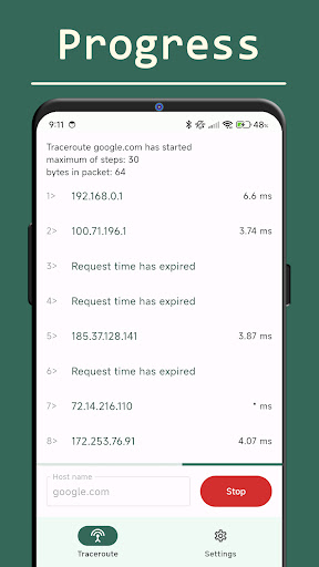 Traceroute screenshot 9