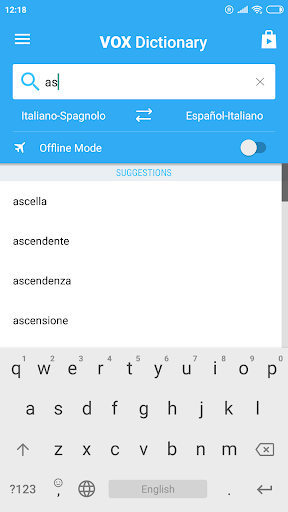Screenshot of Italian-Spanish Dictionary