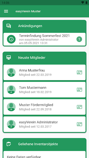 Android application easyVerein - Vereinsverwaltung screenshort
