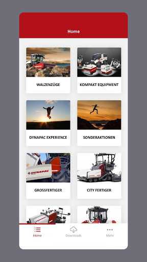 Android application Dynapac Experience screenshort