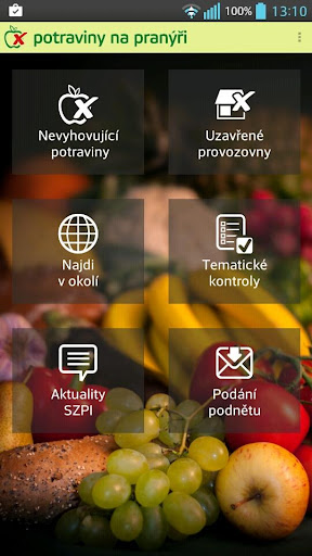 Android application Potraviny na pranýři screenshort