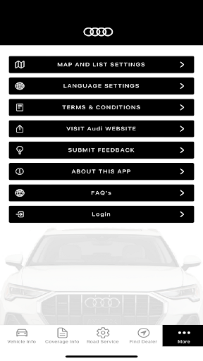 Audi Roadside Assistance Screen 2