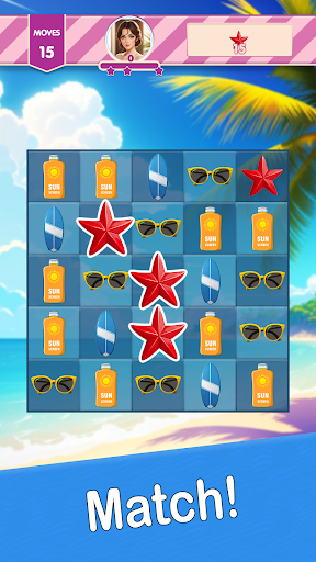 Android application Bikini Beach Journey - Match 3 screenshort