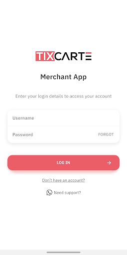 Android application TixCarte Merchant screenshort