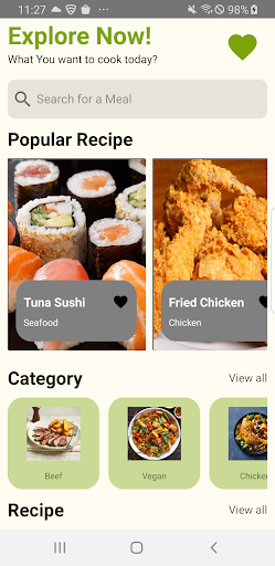 Android application Food Recipe screenshort