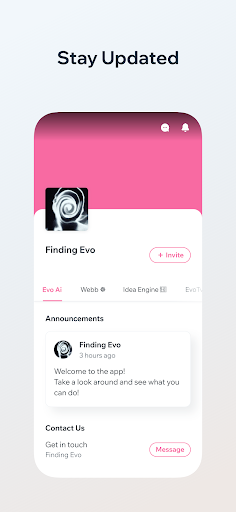 Android application Finding Evo screenshort