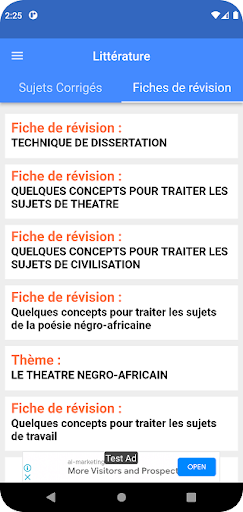 Littérature - Sujets Corrigés Screen 3