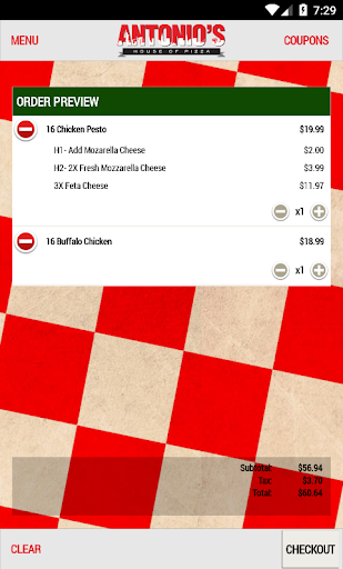 Screenshot of Antonio’s House of Pizza