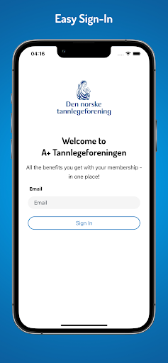 Android application A+ Tannlegeforeningen screenshort