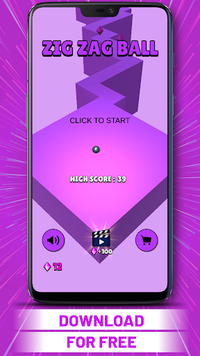 Android application Zig Zag Ball screenshort