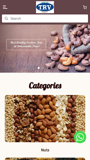 Android application TRV CASHEWS screenshort