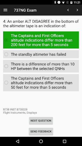 Boeing 737 NG Exam Preparation Screen 3