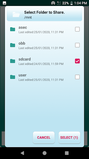 AShare Share & Transfer Screen 2