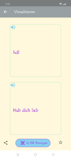 Wähle Text Lite. AR. German. Screen 3