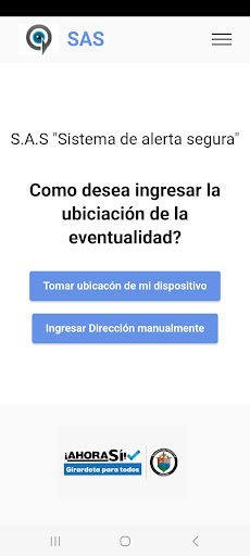 Android application SISTEMA DE ALERTA SEGURA (SAS) screenshort