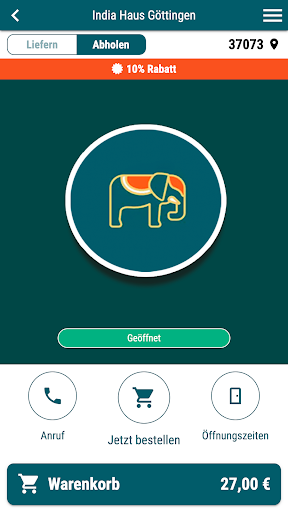 Android application India Haus Göttingen screenshort
