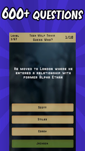 Android application Teen Wolf Trivia Quiz screenshort