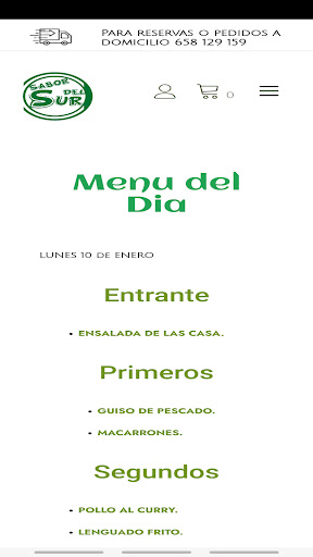 Android application Sabor Del Sur screenshort