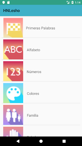 Android application Señas Honduras screenshort