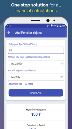 Finance Calculator-EMI NPS SIP Screen 3