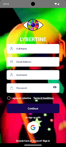 Android application Lybertine screenshort