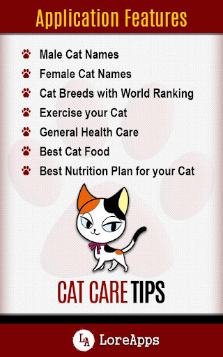 Android application Cat Care Tips: Cat Names screenshort