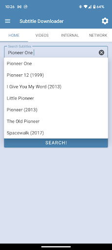 Subtitle Downloader Screen 2