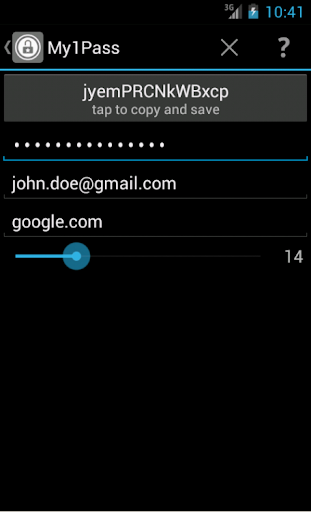 My2Pass - Master-Password Screen 2