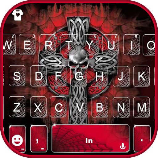 Neon Red Cross Keyboard Theme  Icon