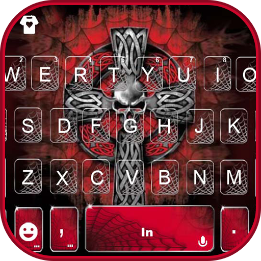 Neon Red Cross Keyboard Theme logo