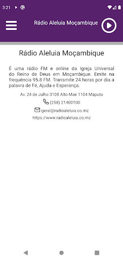 Rádio Aleluia Moçambique Screen 3