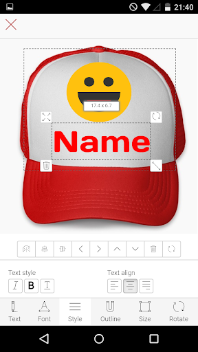 Cap Designer Screen 3