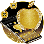 Cover Image of Download Gold Luxury Apple Diamond Glitter Theme 1.1.5 APK