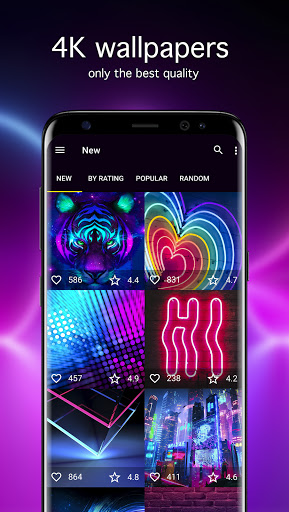 Android application Neon Wallpapers PRO screenshort