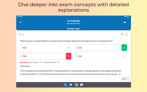 Screenshot of Project Management Exam Prep