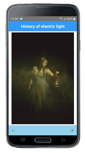 Android application History of electric light screenshort